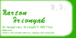 marton hrivnyak business card